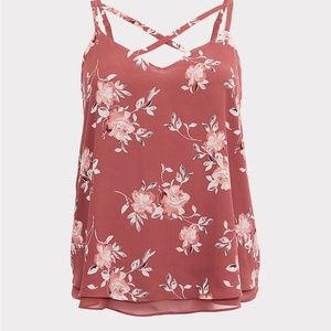 TORRID FLORAL CRISSCROSS DOUBLE LAYER SWING CAMI